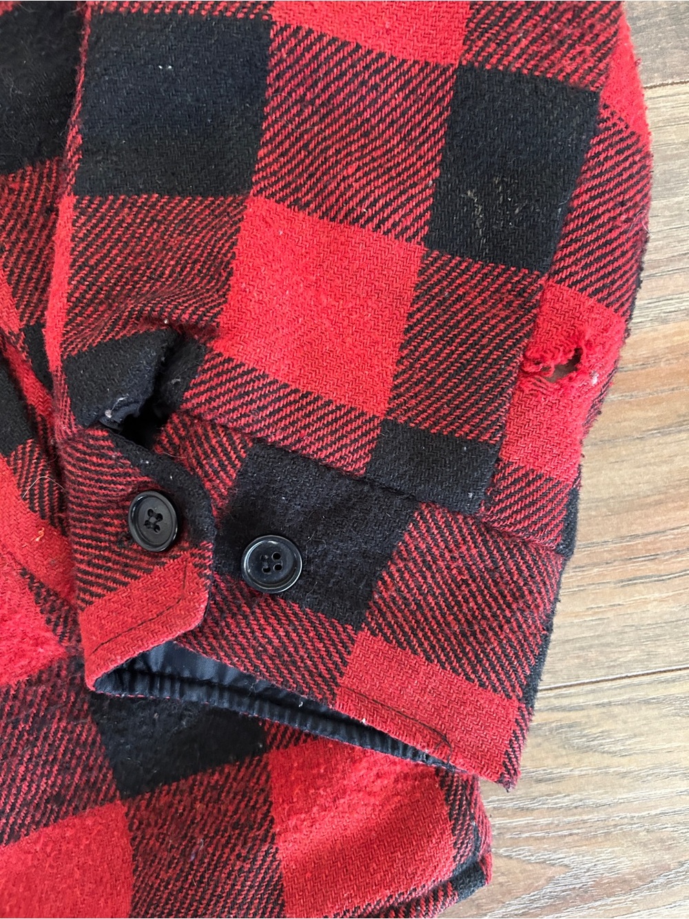 Vintage Buffalo Plaid Wool Blend Cruiser Jacket Large - Picture 2 of 8